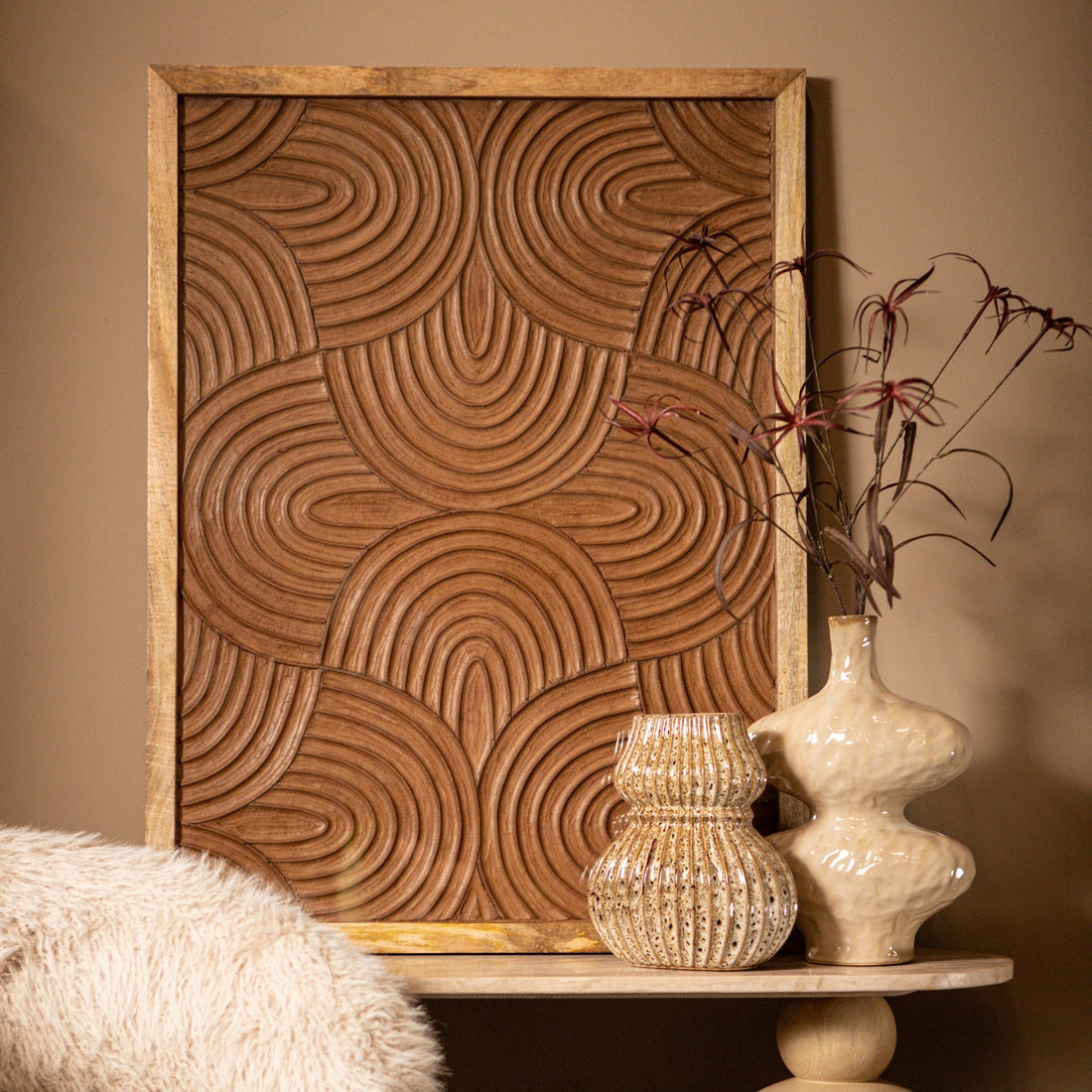 Panneau mural Elasah Motif Swirl Bois Marron PTMD