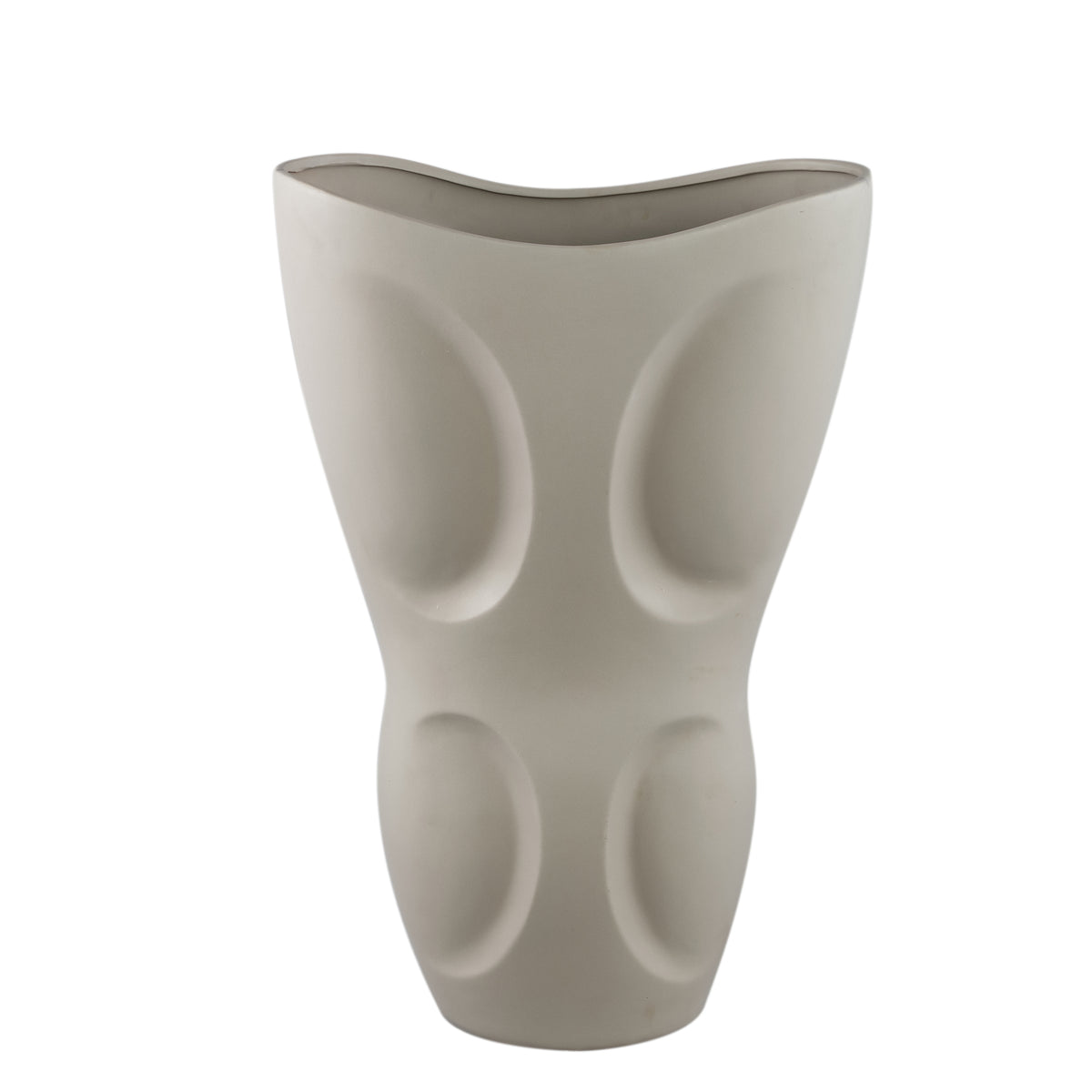 Vase ovale en céramique grise Dayna Large PTMD