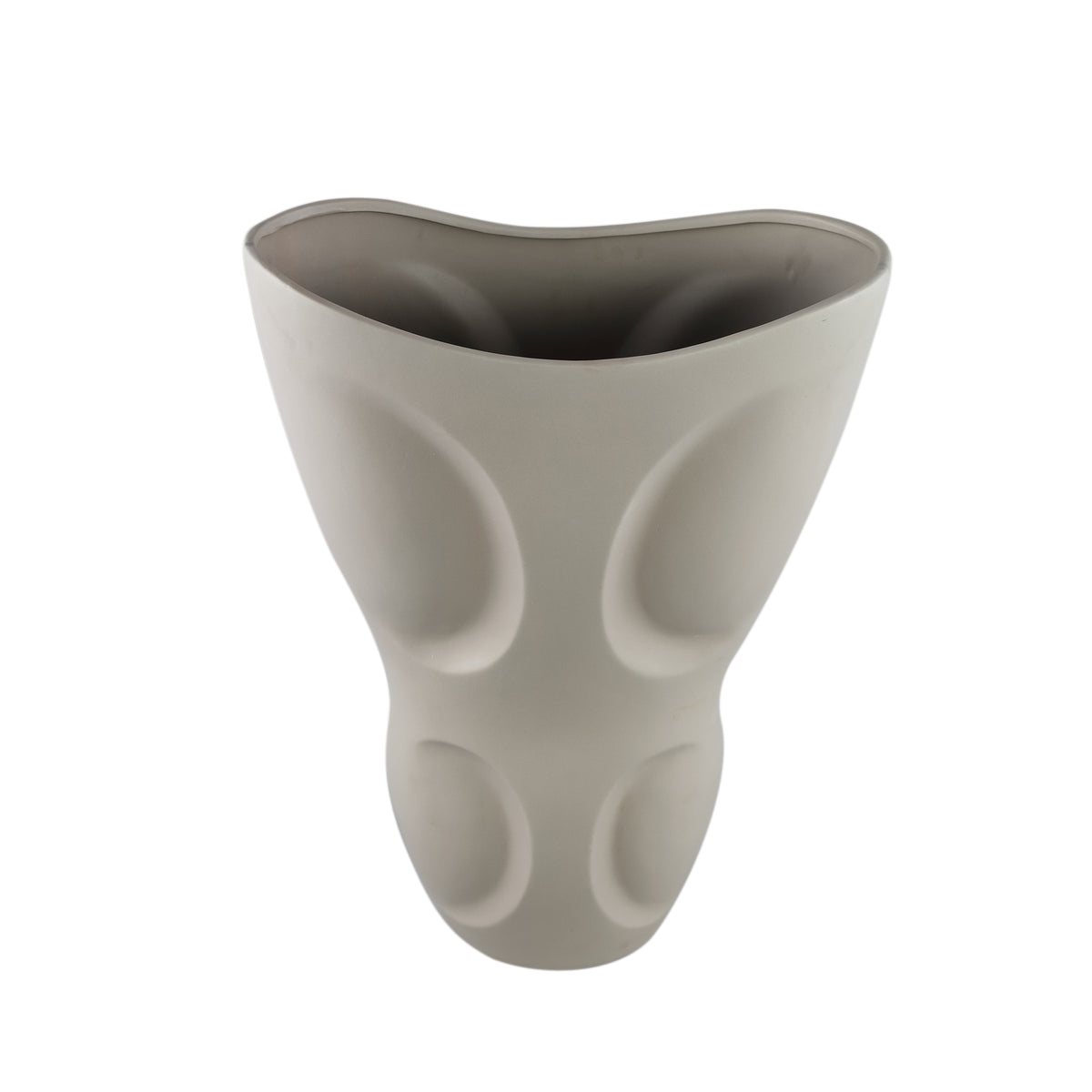 Vase ovale en céramique grise Dayna Large PTMD