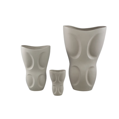 Vase ovale en céramique grise Dayna Large PTMD