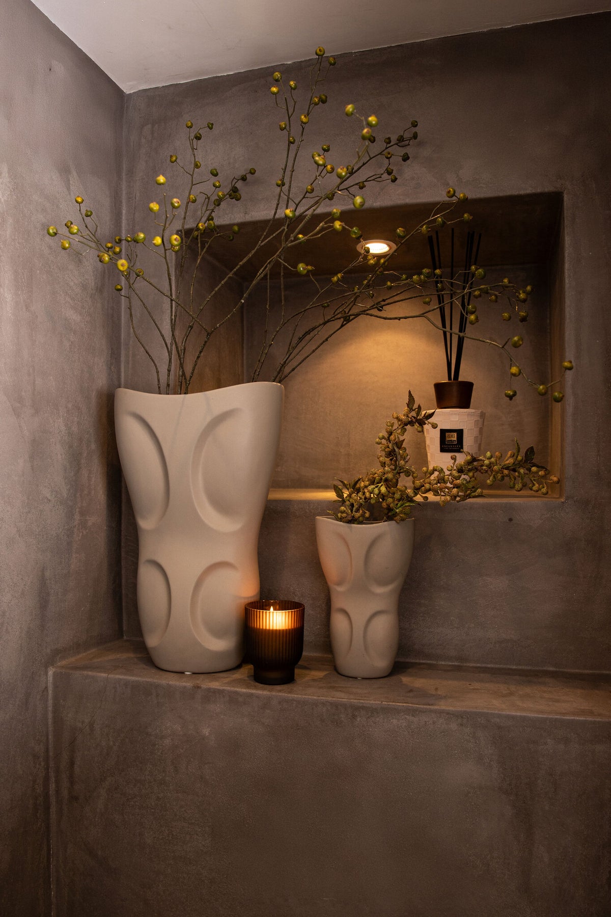 Vase en céramique ovale gris Dayna moyen PTMD