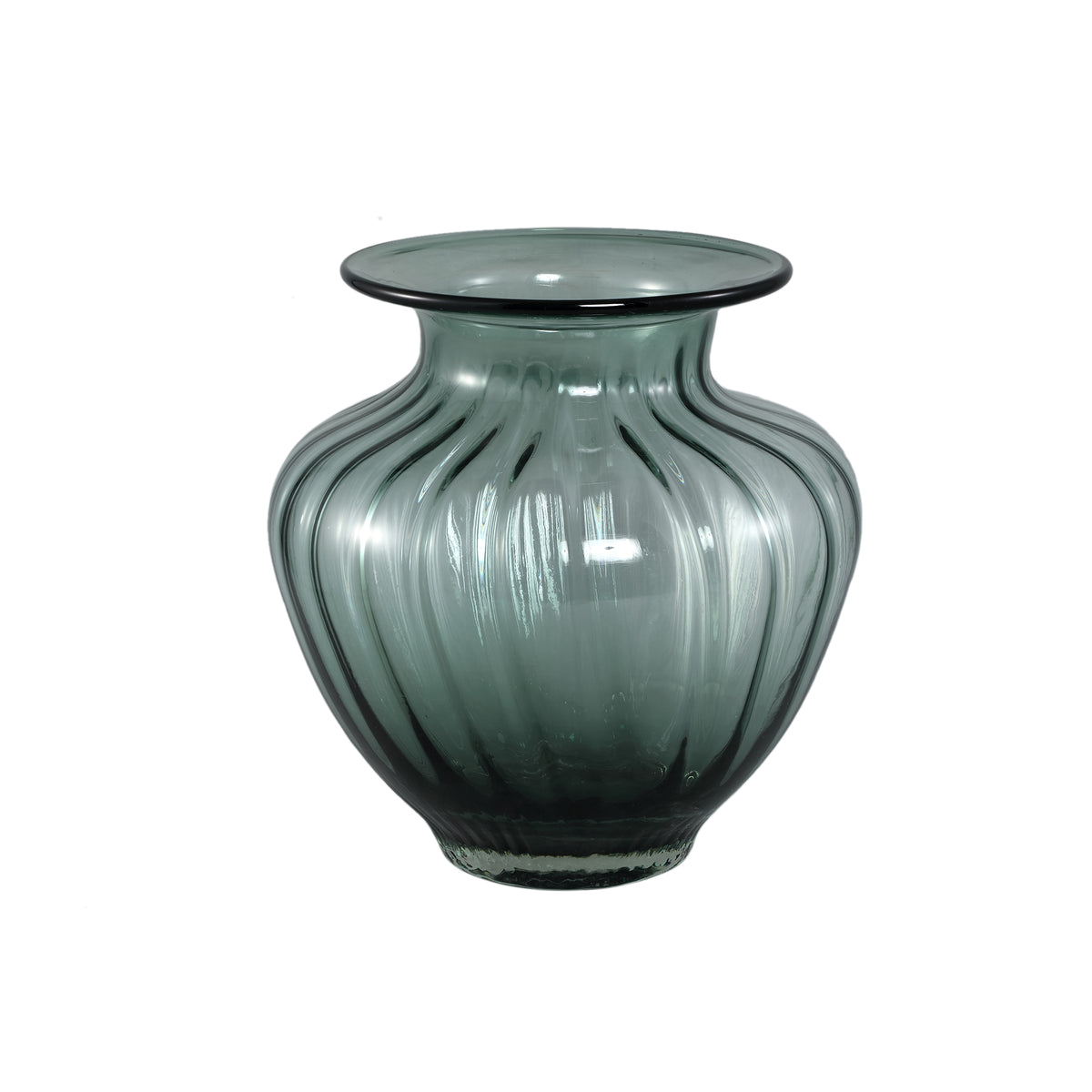 Vase Marlisha Teal Verre Grand Rond PTMD