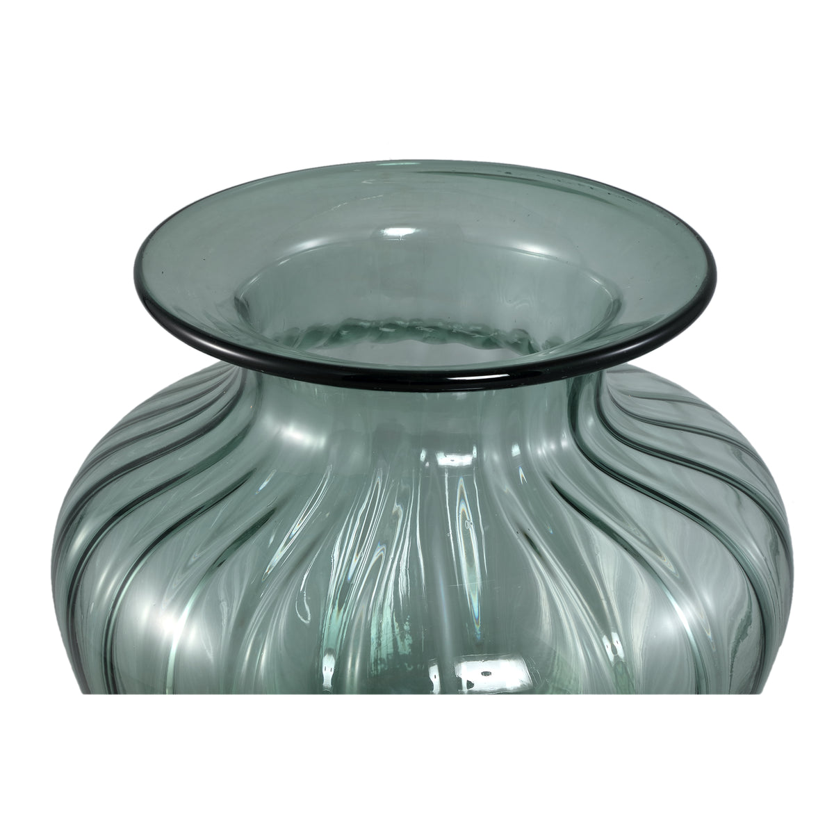 Vase Marlisha Teal Verre Grand Rond PTMD