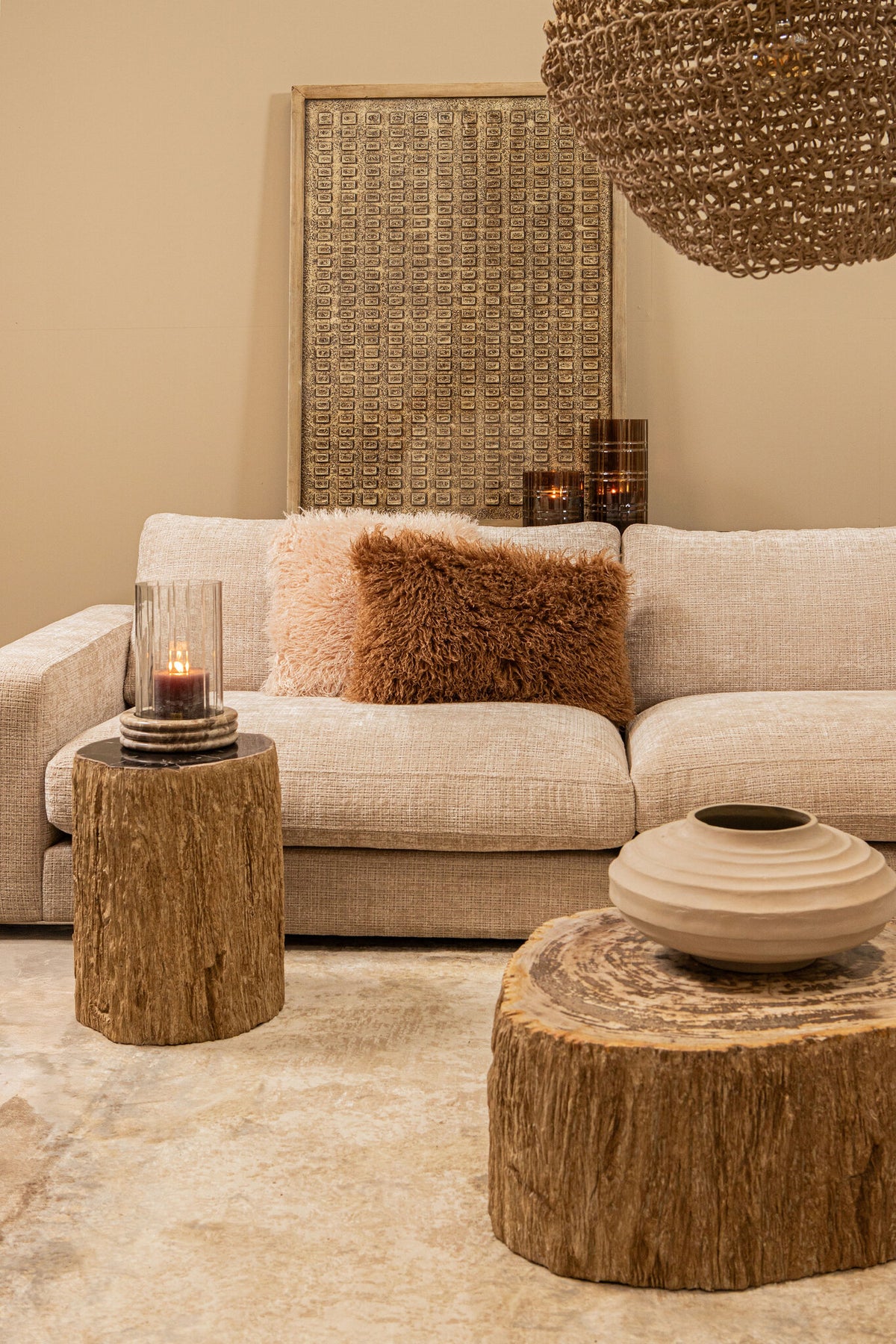 Casserole Kody Beige Stone Wash en alu coulé côtelée L PTMD