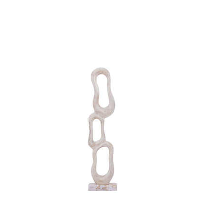 Statue Camare Design Abstrait Aluminium Coulé Beige Petit PTMD