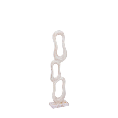 Statue Camare Design Abstrait Aluminium Coulé Beige Petit PTMD