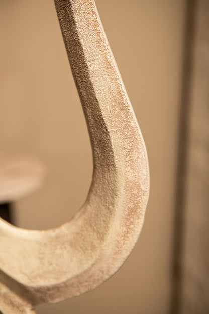 Statue Camare Design Abstrait Aluminium Coulé Beige Petit PTMD