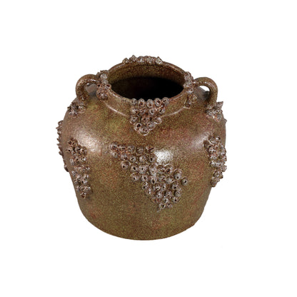 Pot en céramique vert Deisy avec anses Rough Coral L PTMD