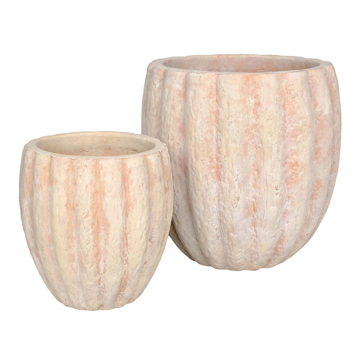 Lot de 2 pots de fleurs en terre cuite Kendra PTMD
