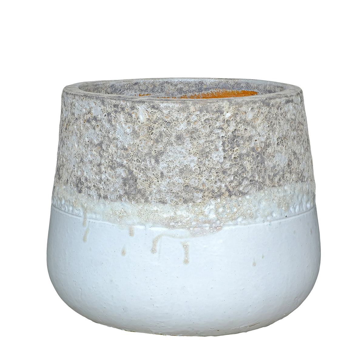 Pot de fleurs Lenz Céramique Texturée Blanc Moyen PTMD