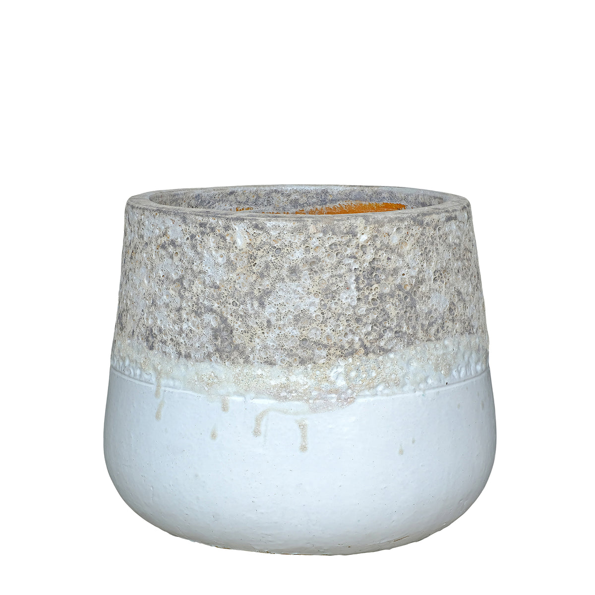 Pot de fleurs Lenz Céramique Texturée Blanc Petit PTMD