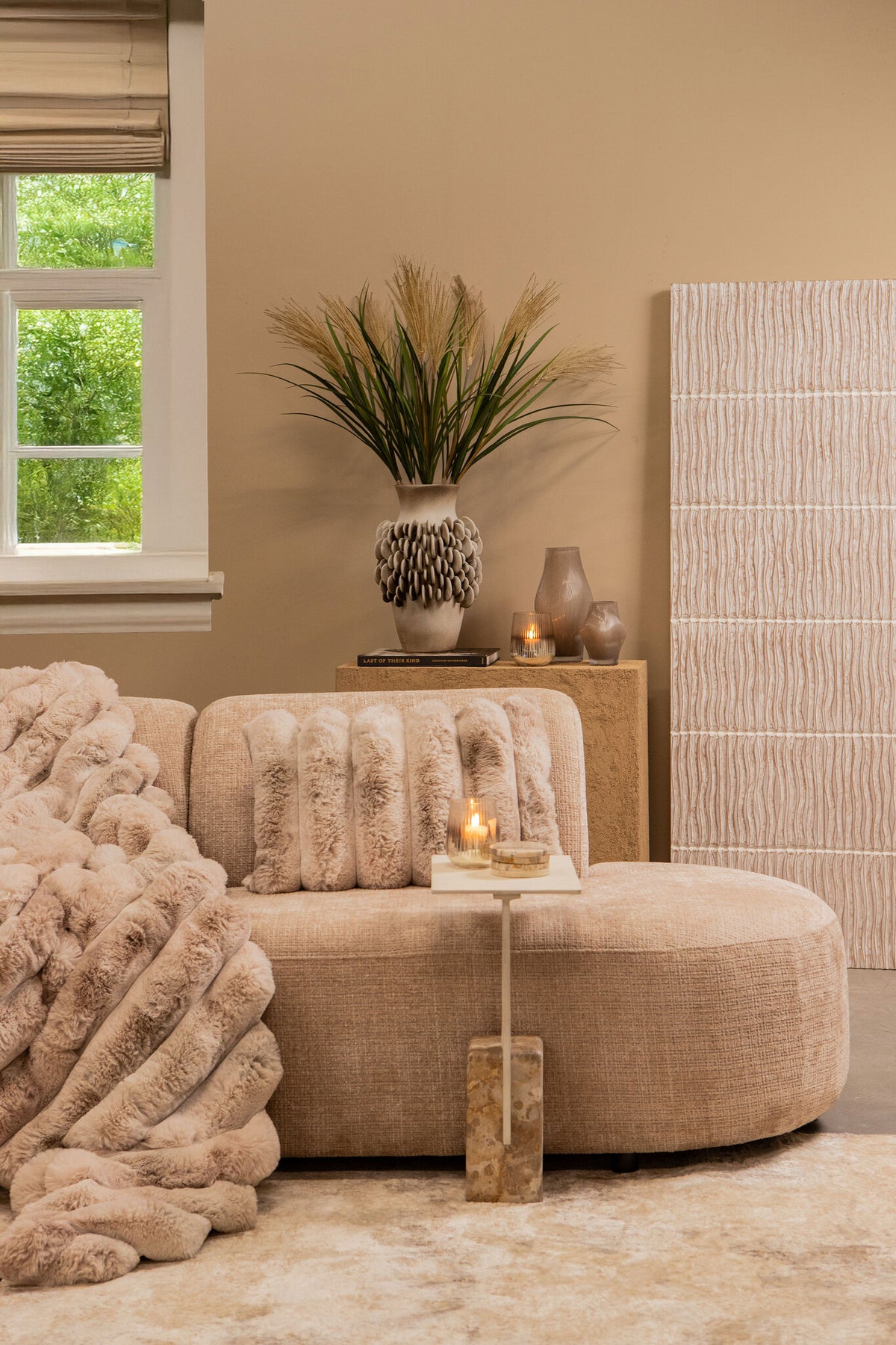 Panneau mural Seline Blanc MDF Ondulé Grand PTMD