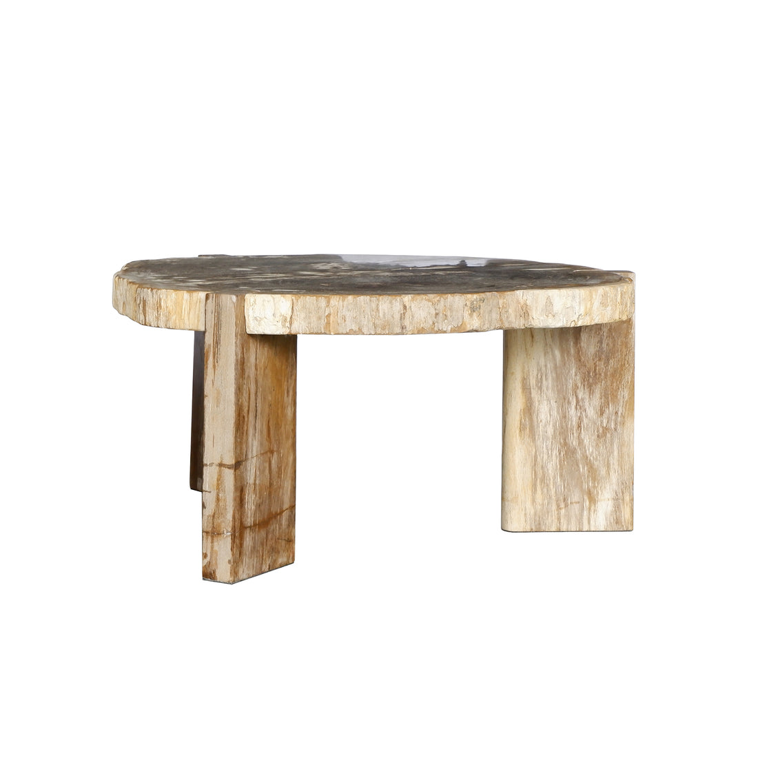 Table basse Kayo Naturel Bois pétrifié 3 Pieds Haut PTMD