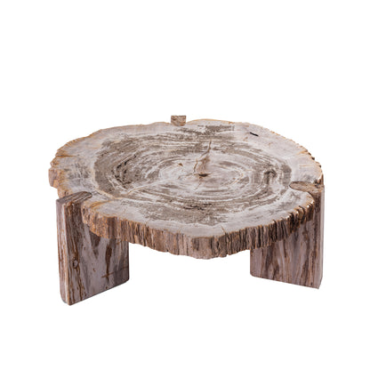 Table basse Kayo Bois pétrifié naturel 3 pieds Basse PTMD