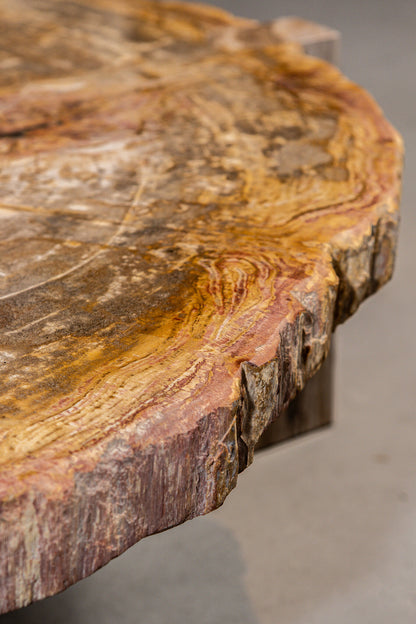 Table basse Kayo Bois pétrifié naturel 3 pieds Basse PTMD