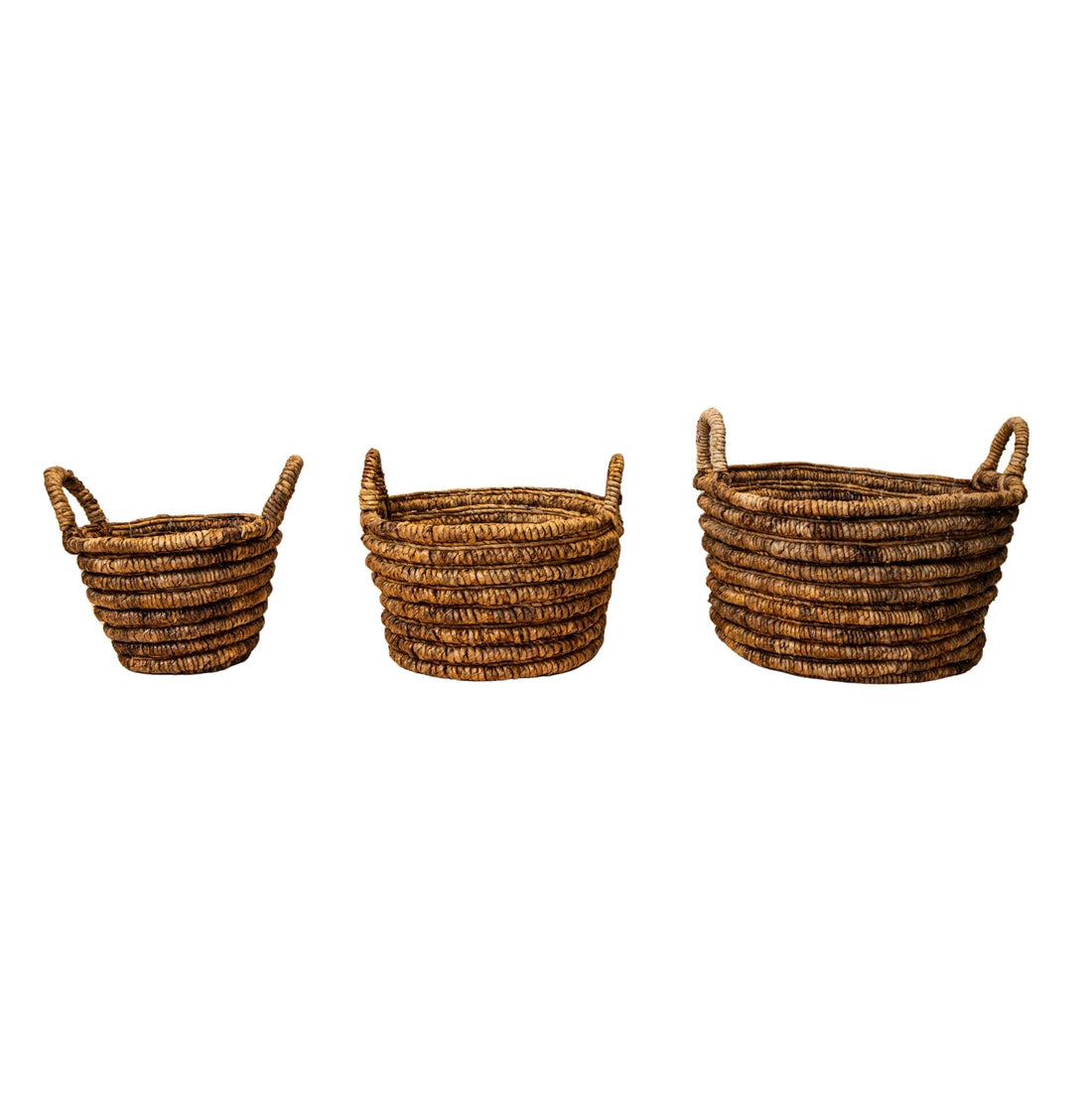 Lot de 3 paniers ronds en jonc de mer naturel Almir PTMD