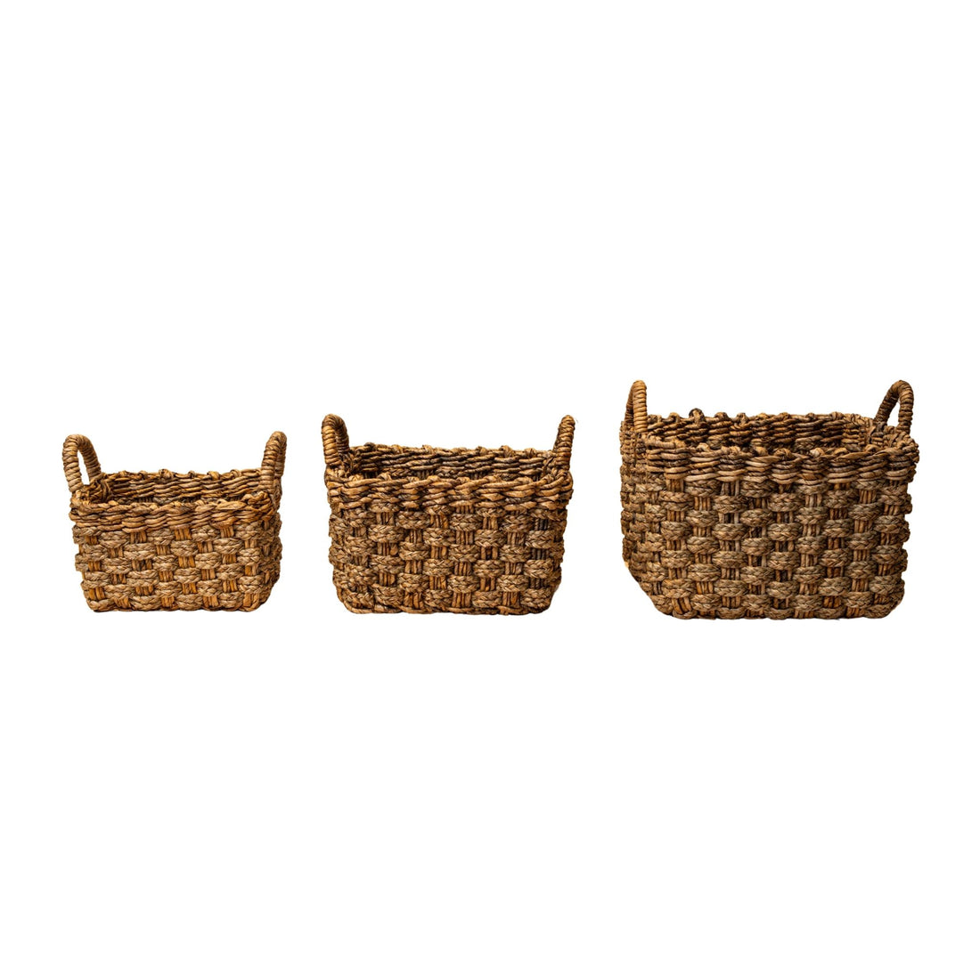 Lot de 3 paniers rectangulaires Keili en jonc de mer naturel PTMD