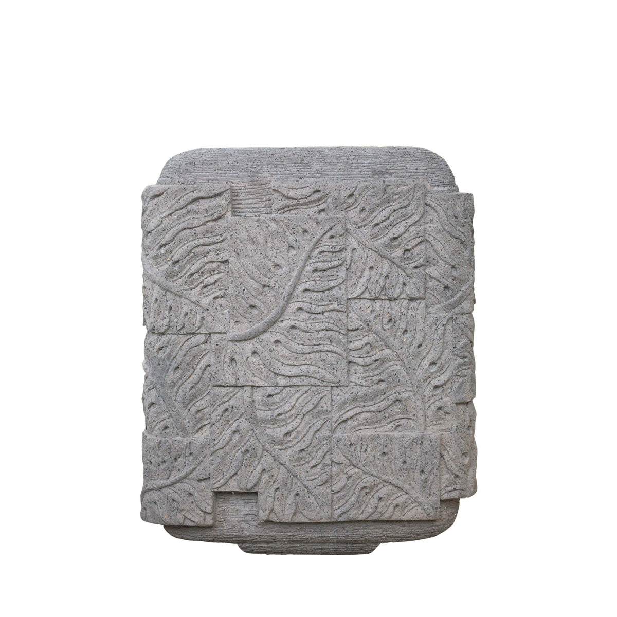 Pot de fleurs Blayd Gris Ciment Feuille de palmier Carré Grand PTMD