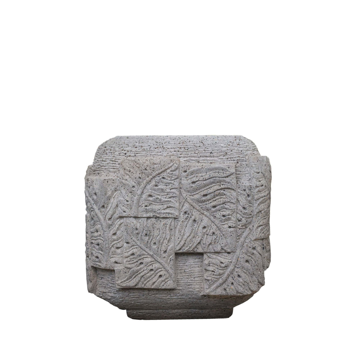 Pot de fleurs Blayd Gris Ciment Feuille de palmier Carré Small PTMD