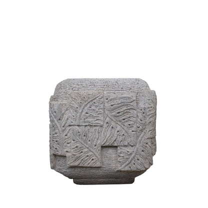 Pot de fleurs Blayd Gris Ciment Feuille de palmier Carré Small PTMD