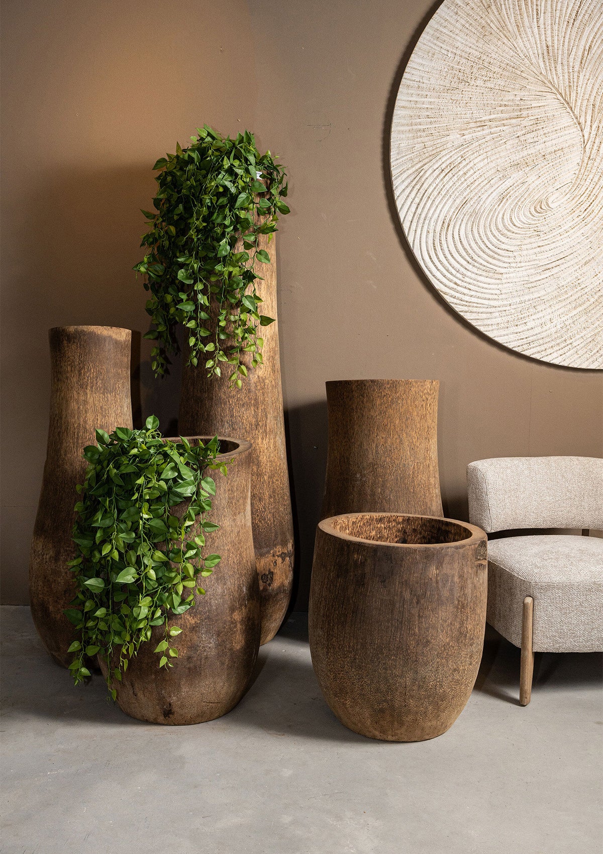 Pot en bois de palmier Jamez Luxe Moyen PTMD