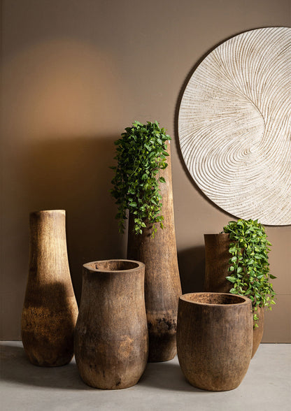 Pot en bois de palmier Jamez Luxe Moyen PTMD
