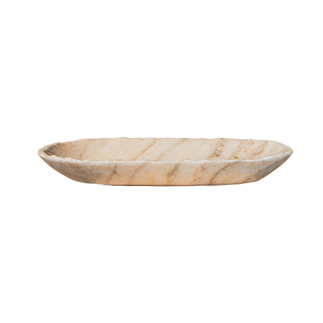 Draya Onyx Blanc Bol Organique de Forme Ovale Petit PTMD