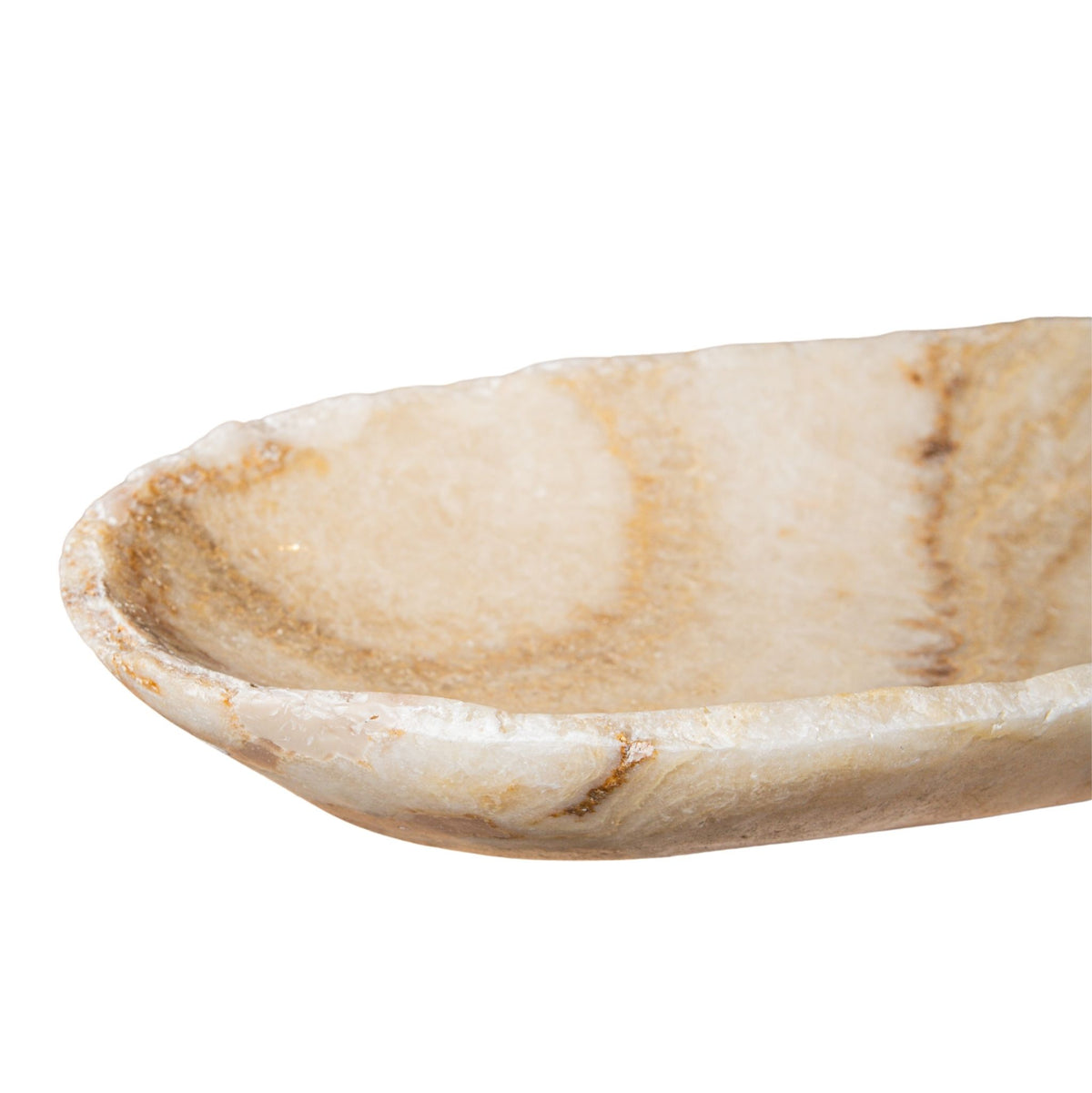 Draya Onyx Blanc Bol Organique de Forme Ovale Petit PTMD