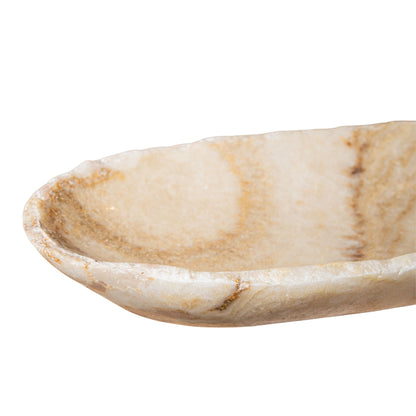Draya Onyx Blanc Bol Organique de Forme Ovale Petit PTMD