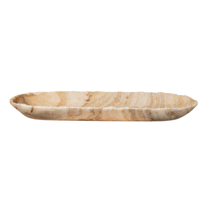 Grand bol ovale organique Draya Onyx blanc PTMD
