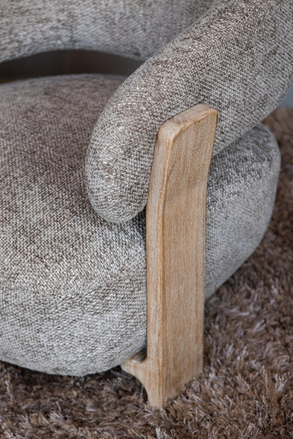 Fauteuil Mire taupe Legacy 3, vison, bois d&