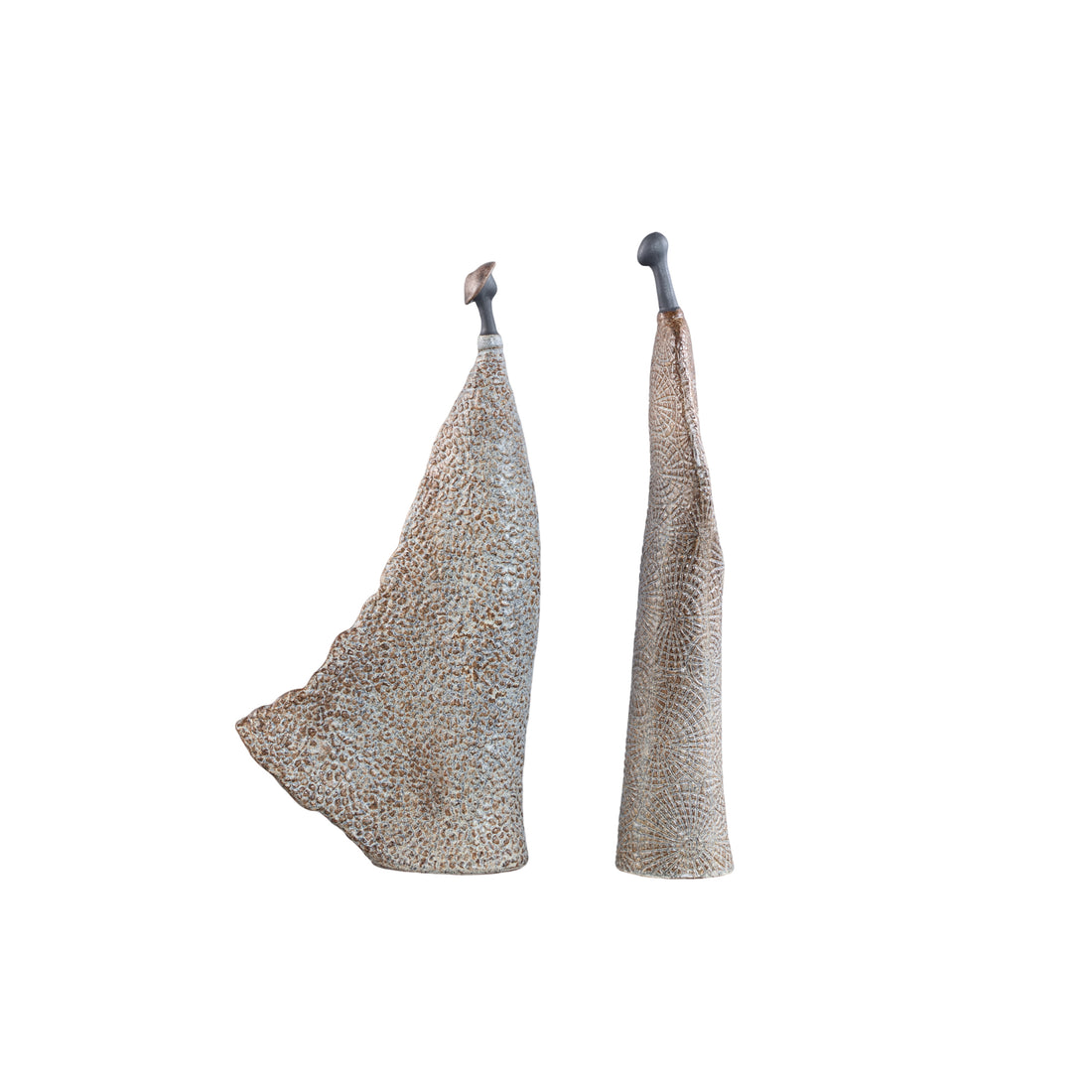 Yung Ensemble de 2 décorations de couple en céramique beige PTMD