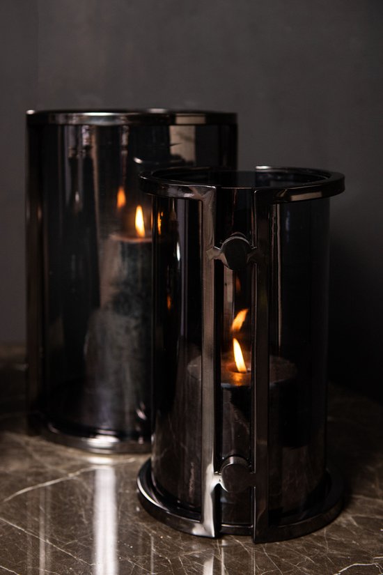 Photophore Jarie Cadre en acier inoxydable Gunmetal Large PTMD