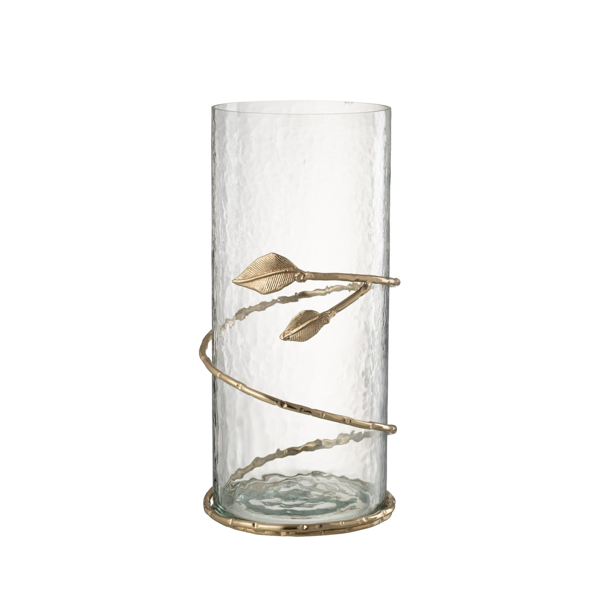 Photophores en verre à feuilles dorées, lot de 3 J-Line