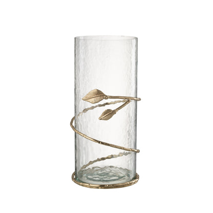 Photophores en verre à feuilles dorées, lot de 3 J-Line