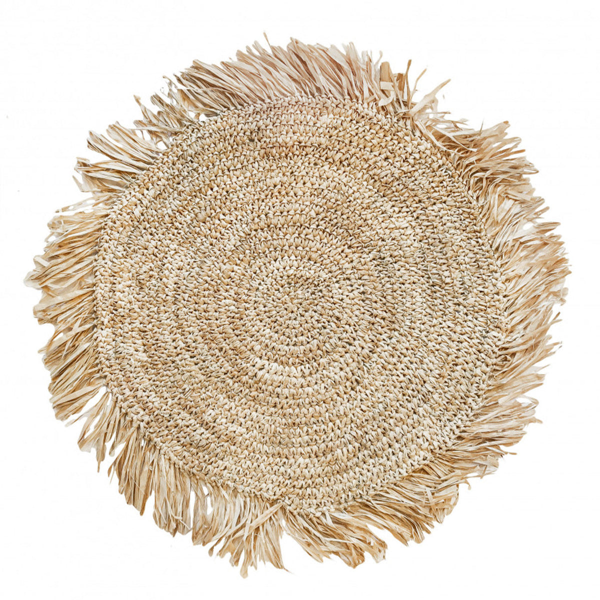 Set de table rond en raphia à franges - Naturel Bazar Bizar