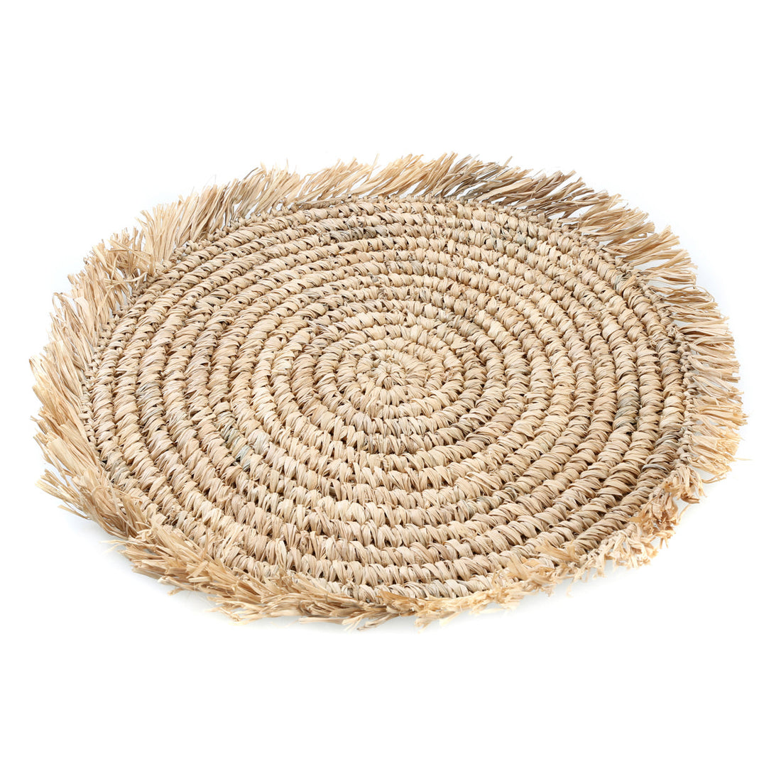 Set de table rond en raphia à franges - Naturel Bazar Bizar
