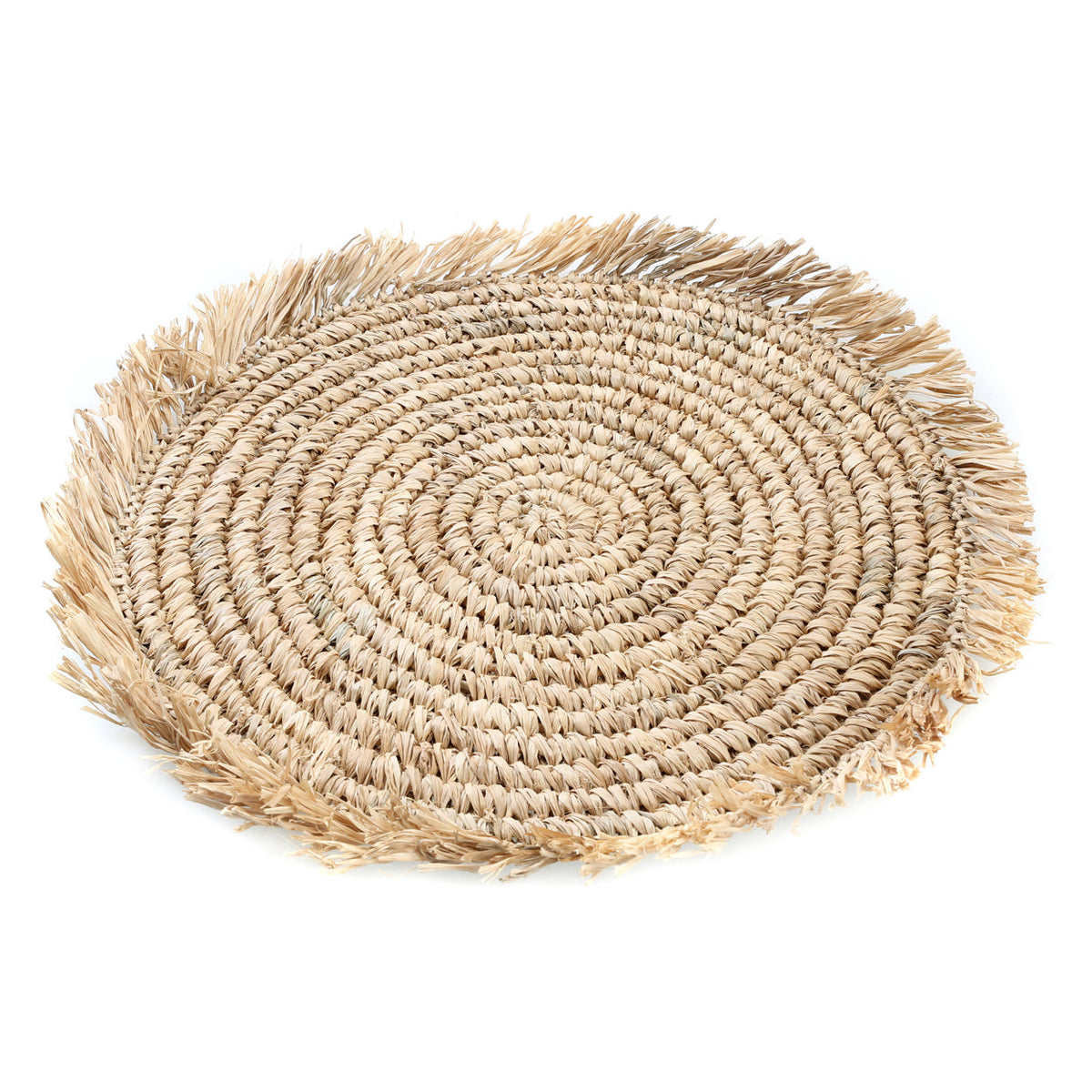 Set de table rond en raphia à franges - Naturel Bazar Bizar