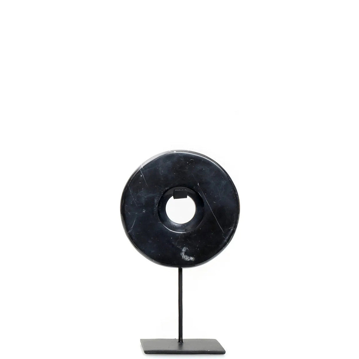 Le disque en marbre sur pied - Noir - S