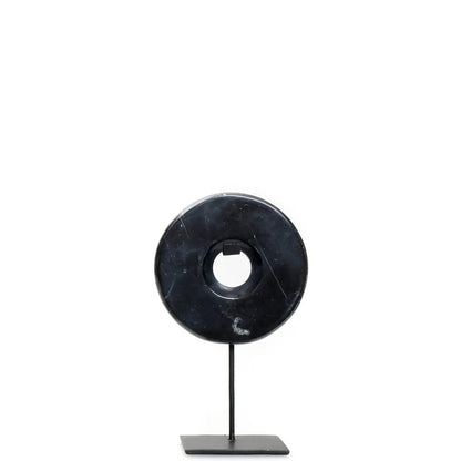 Le disque en marbre sur pied - Noir - S