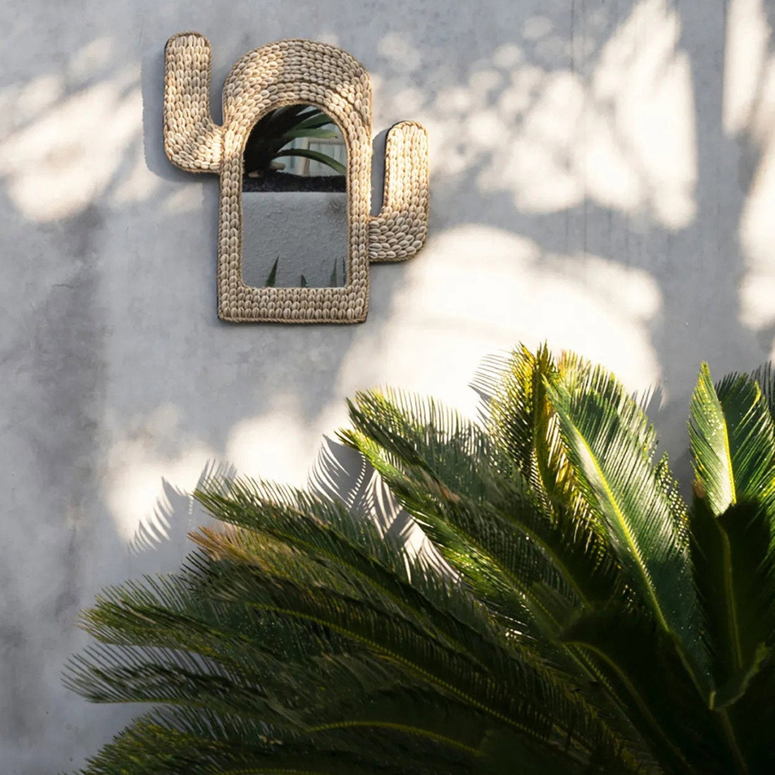 Le miroir Cactus Shell - Blanc 40x38cm