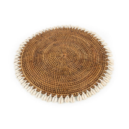 Le set de table Colonial Shell marron naturel Bazar Bizar