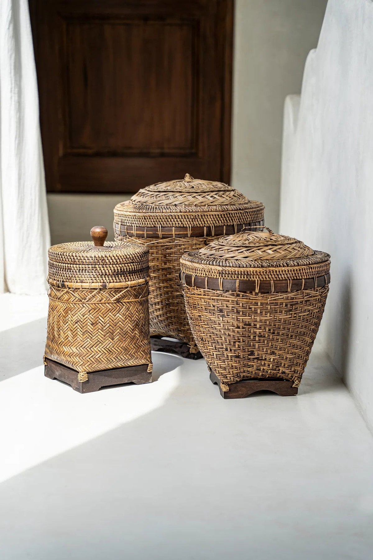 Le panier de rangement Colonial Marron Moyen Bazar Bizar