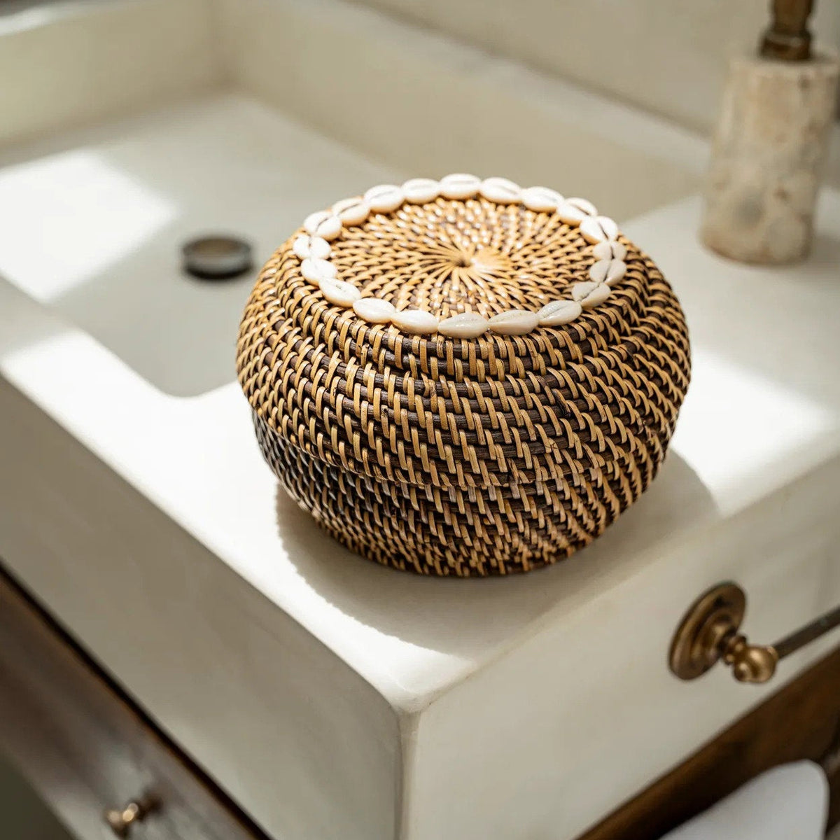 Le panier Colonial Peek-a-Boo Naturel Petit Marron Bazar Bizarre