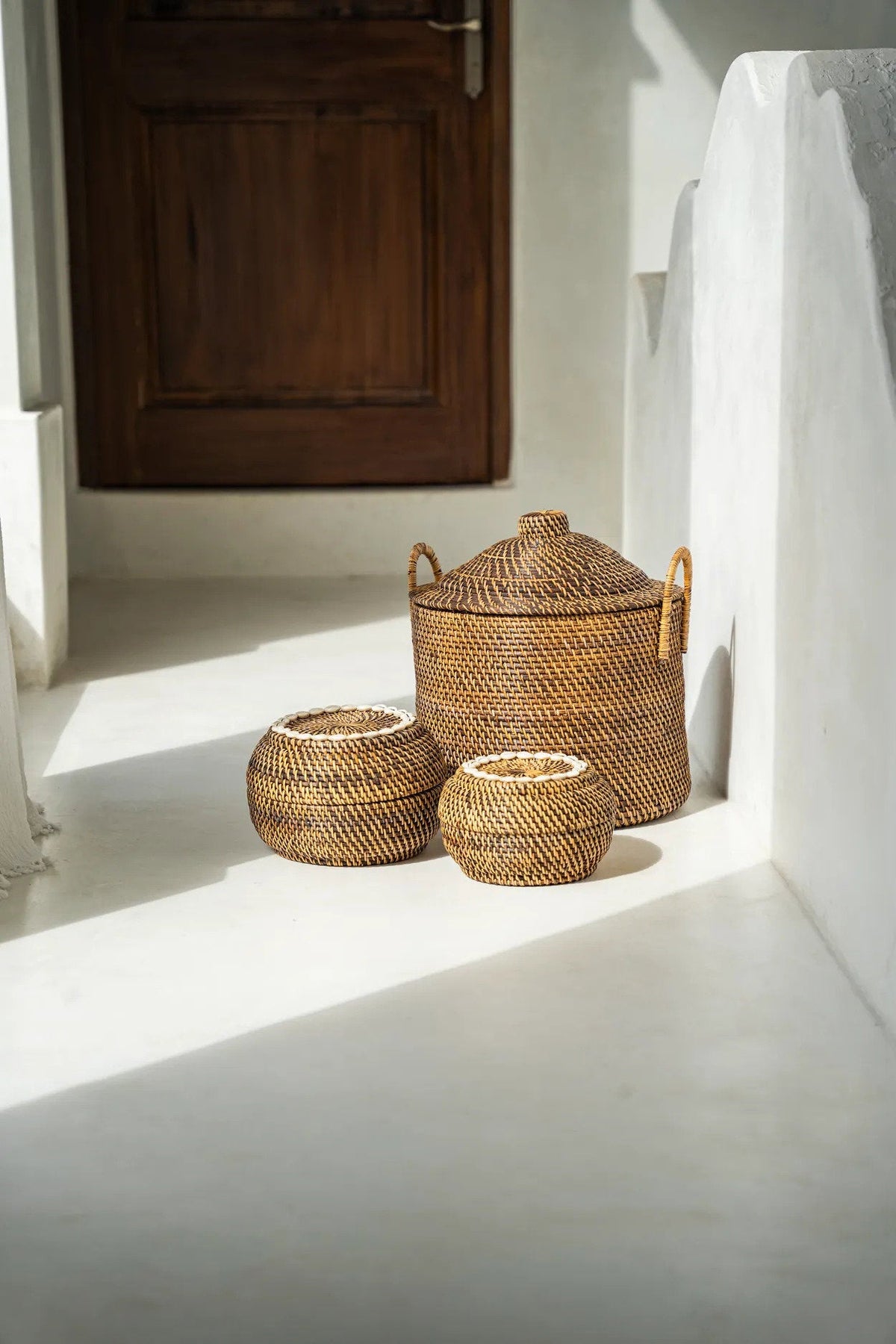 Le panier Colonial Peek-a-Boo Naturel Petit Marron Bazar Bizarre