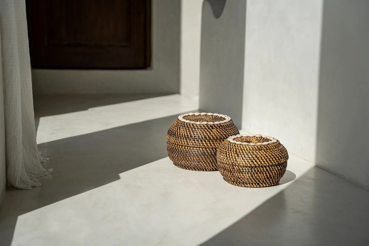 Le panier Colonial Peek-a-Boo Naturel Marron Moyen Bazar Bizarre