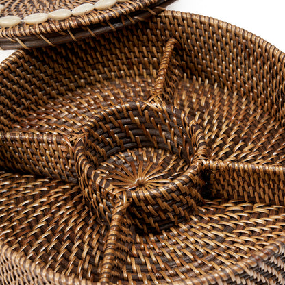 Le Panier à Compartiments en Rotin Marron Naturel Bazar Bizar