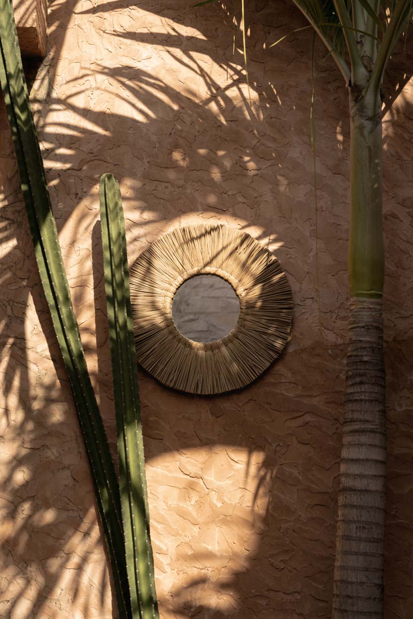 Le miroir Alang Alang - Naturel - M 45x45cm