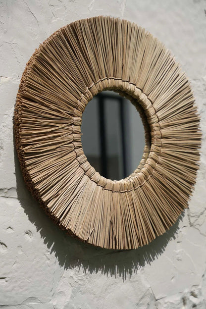 Le miroir Alang Alang - Naturel - M 45x45cm