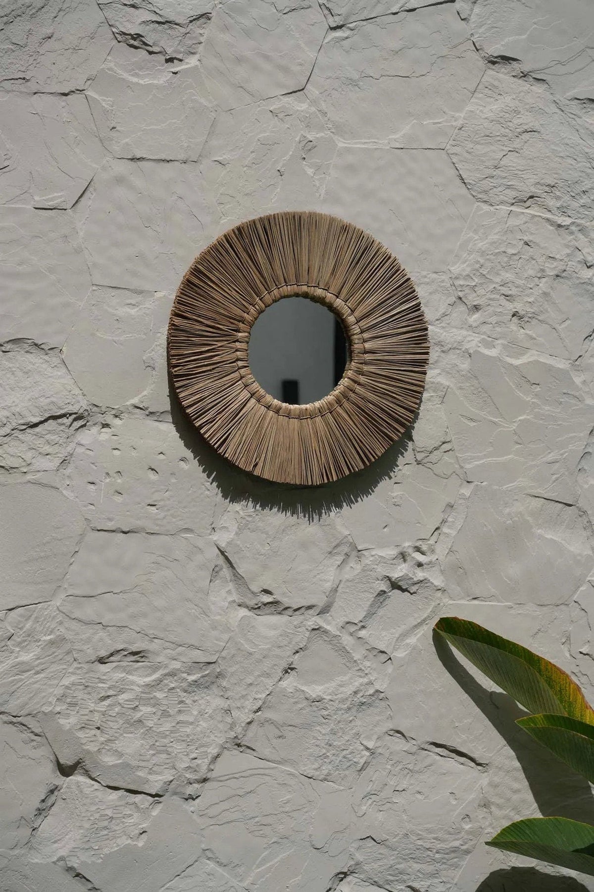 Le miroir Alang Alang - Naturel - M 45x45cm